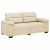 Sofa 2-osobowa, kremowa, 140 cm, tkaniną