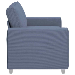 Sofa dwuosobowa niebieska 120 cm tkanina sztruksowa