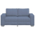 Sofa dwuosobowa niebieska 120 cm tkanina sztruksowa