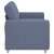 Sofa dwuosobowa niebieska 120 cm tkanina sztruksowa