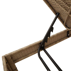 Leżak z poduszką beżowy 55x200x44cm polirattan