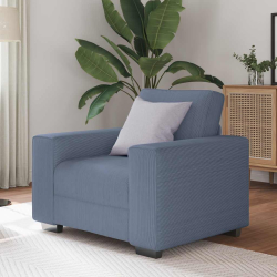 Sofa Fotel Niebieski 60 cm Tkanina Corduroy