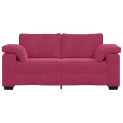 Sofa dwuosobowa, wino czerwone, 140 cm, aksamit