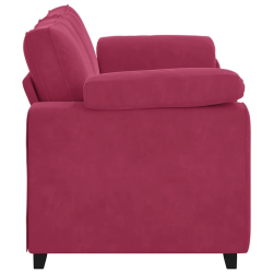 Sofa dwuosobowa, wino czerwone, 140 cm, aksamit
