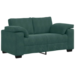 Sofa dwuosobowa, ciemnozielona, 120 cm, aksamit