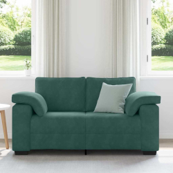 Sofa dwuosobowa, ciemnozielona, 120 cm, aksamit