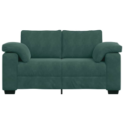 Sofa dwuosobowa, ciemnozielona, 120 cm, aksamit