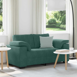 Sofa dwuosobowa, ciemnozielona, 120 cm, aksamit
