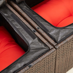 Sofa ogrodowa z poduszkami, 2-osobowa, brązowa, polirattan