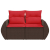 Sofa ogrodowa z poduszkami, 2-osobowa, brązowa, polirattan