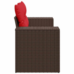 Sofa ogrodowa z poduszkami, 2-osobowa, brązowa, polirattan