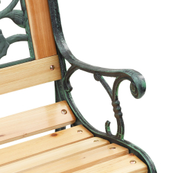 ławka ogrodowa z plecami w różany wzór 116 cm z drewna