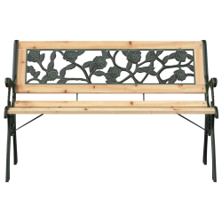ławka ogrodowa z plecami w różany wzór 116 cm z drewna