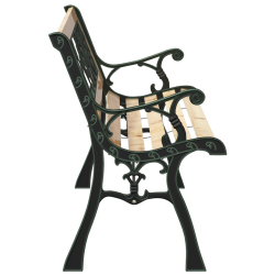 ławka ogrodowa z plecami w różany wzór 116 cm z drewna