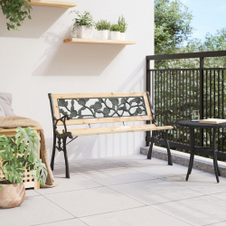 ławka ogrodowa z plecami w różany wzór 116 cm z drewna
