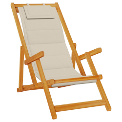Składane Krzesła Plażowe 2 szt. Taupe Lite, Drewno Akacjowe i Textilene