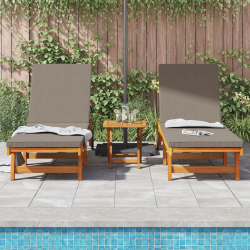 Leżaki na kółkach 2 szt z Tisch&Cushion Lite, akacjowe drewno