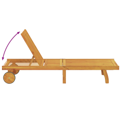 Leżaki na kółkach 2 szt z Tisch&Cushion Lite, akacjowe drewno