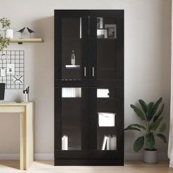 Regały na książki 2 szt. Czarny Dąb 82,5x30,5x185 cm Drewno inżynieryjne