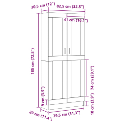 Regały na książki 2 szt. Czarny Dąb 82,5x30,5x185 cm Drewno inżynieryjne