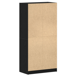 Wysoki Kredens z Drzwiami Czarny Dąb 68x37x142 cm Materiał drewnopochodny