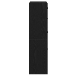 Wysoki Kredens z Drzwiami Czarny Dąb 68x37x142 cm Materiał drewnopochodny