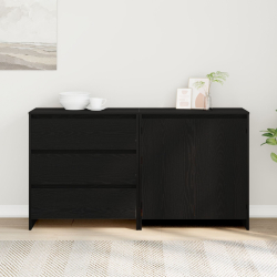 2-częściowe komody w czarnym dębie z materiału drewnopochodnego