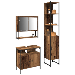 Szafka łazienkowa z wbudowaną umywalką w stylu vintage z materiałów drewnopochodnych