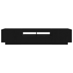 Szafka TV z oświetleniem LED, Czarny Dąb, 180x35x40 cm, Drewno inżynieryjne