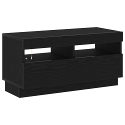 Szafka TV z oświetleniem LED, Czarny Dąb, 180x35x40 cm, Drewno inżynieryjne