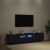 Szafka TV z oświetleniem LED, Czarny Dąb, 180x35x40 cm, Drewno inżynieryjne