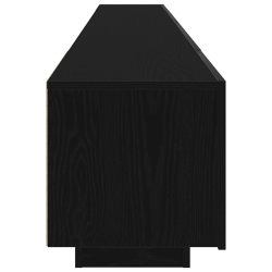 Szafka RTV z LEDami Czarny Dąb 260x35x40 cm Drewno inżynieryjne