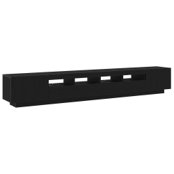 Szafka RTV z LEDami Czarny Dąb 260x35x40 cm Drewno inżynieryjne