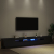 Szafka RTV z LEDami Czarny Dąb 260x35x40 cm Drewno inżynieryjne