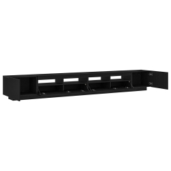 Szafka RTV z LED Czarny Dąb 300x35x40 cm Drewno inżynieryjne