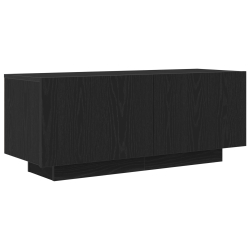 Szafka RTV z LED Czarny Dąb 300x35x40 cm Drewno inżynieryjne