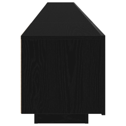 Szafka RTV z LED Czarny Dąb 300x35x40 cm Drewno inżynieryjne