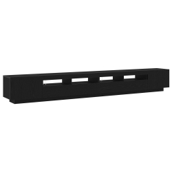 Szafka RTV z LED Czarny Dąb 300x35x40 cm Drewno inżynieryjne