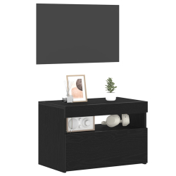 Szafka nocna z oświetleniem LED Czarny dąb 60x35x40 cm Drewno inżynieryjne