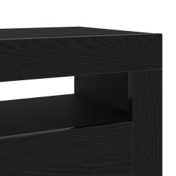 Szafka nocna z oświetleniem LED Czarny dąb 60x35x40 cm Drewno inżynieryjne
