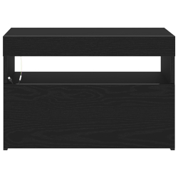 Szafka nocna z oświetleniem LED Czarny dąb 60x35x40 cm Drewno inżynieryjne