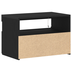 Szafka nocna z oświetleniem LED Czarny dąb 60x35x40 cm Drewno inżynieryjne