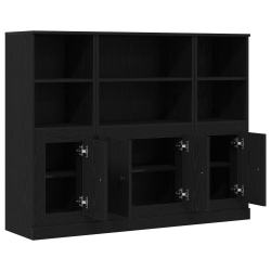 Wysoka szafka Czarny Dąb 132x35,5x103,5 cm Drewno inżynieryjne