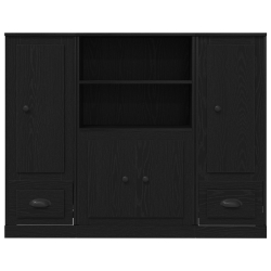Wysoki stolik Czarny Dąb 132x35,5x103,5 cm Drewno inżynieryjne