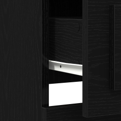 Wysoki stolik Czarny Dąb 132x35,5x103,5 cm Drewno inżynieryjne