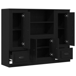 Wysoki stolik Czarny Dąb 132x35,5x103,5 cm Drewno inżynieryjne