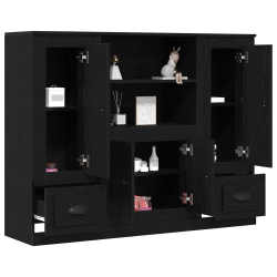 Wysoki stolik Czarny Dąb 132x35,5x103,5 cm Drewno inżynieryjne