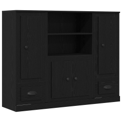 Wysoki stolik Czarny Dąb 132x35,5x103,5 cm Drewno inżynieryjne