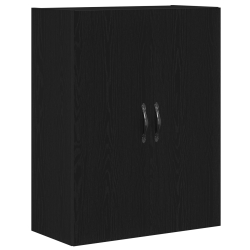 Wysoki kredens Czarny Dąb 69,5x34x180 cm Drewno inżynieryjne