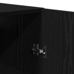 Wysoki kredens Czarny Dąb 69,5x34x180 cm Drewno inżynieryjne